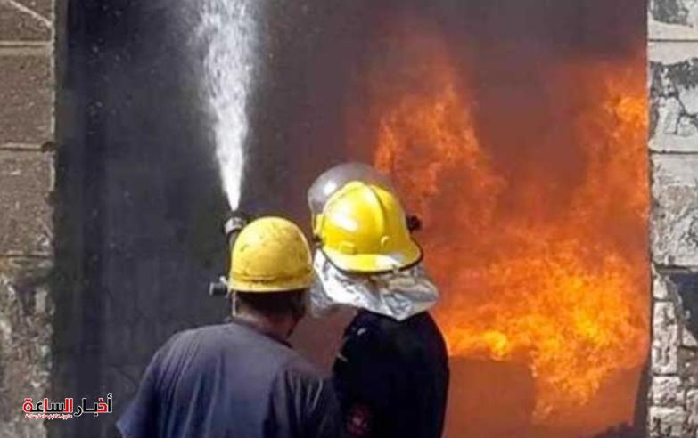 النيابة تنتدب المعمل الجنائي لكشف أسباب حريق مخزن خردة بالعمرانية 1 akhbarelsaa.com JVdL36FG